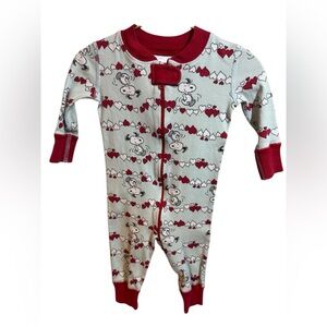 Hanna Andersson Baby Sleeper 60 cm | Snoopy Valentine Hearts One-Piece Pajamas